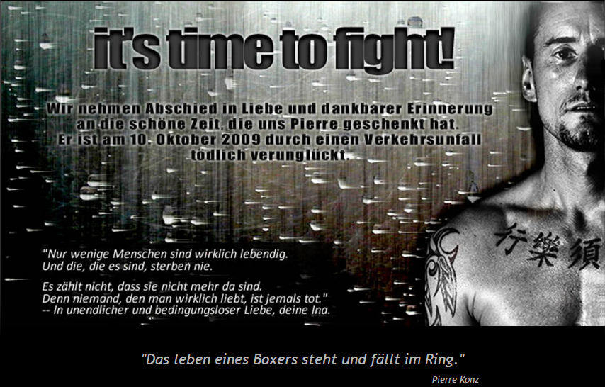 Official Website - PIERRE KONZ - www.itstimetofight.com - www.andreasnitschmann.com